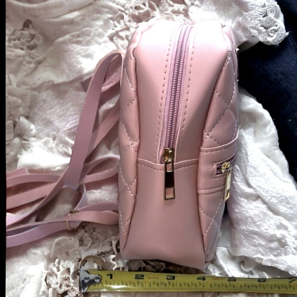 White Leather Mini-Backpack, New - Picture 5 of 14